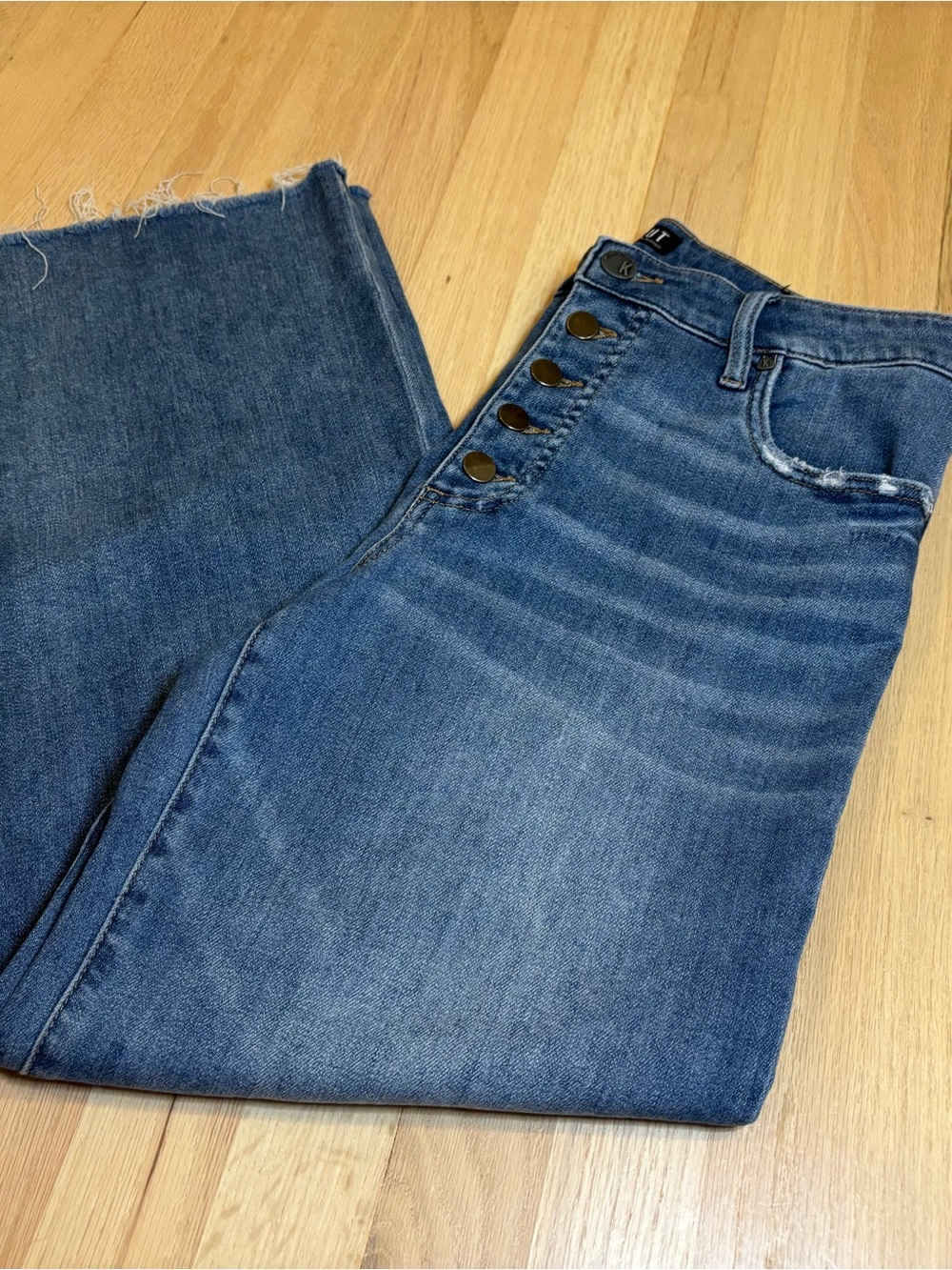 Kut from the Kloth High-Rise Button-Fly Medium Blue Jeans